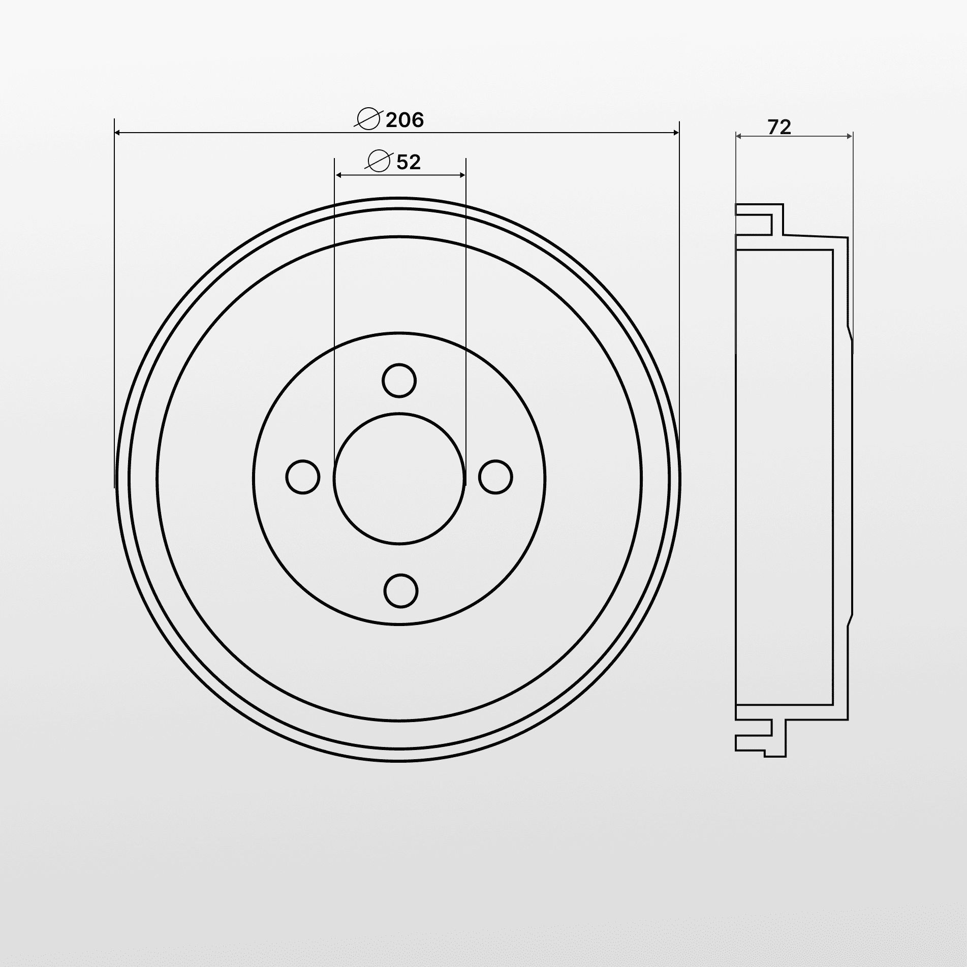 Изображение товара Барабан тормозной ОКА (4 отверстия) номер 4